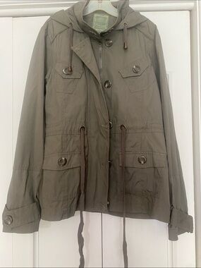 Ashley By 26 International Olive Utility Hooded Jacket - Size Medium